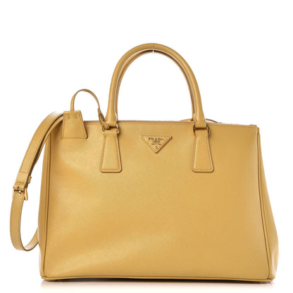 Prada Saffiano Medium Galleria Double Zip Tote Ginestra 1 of 14