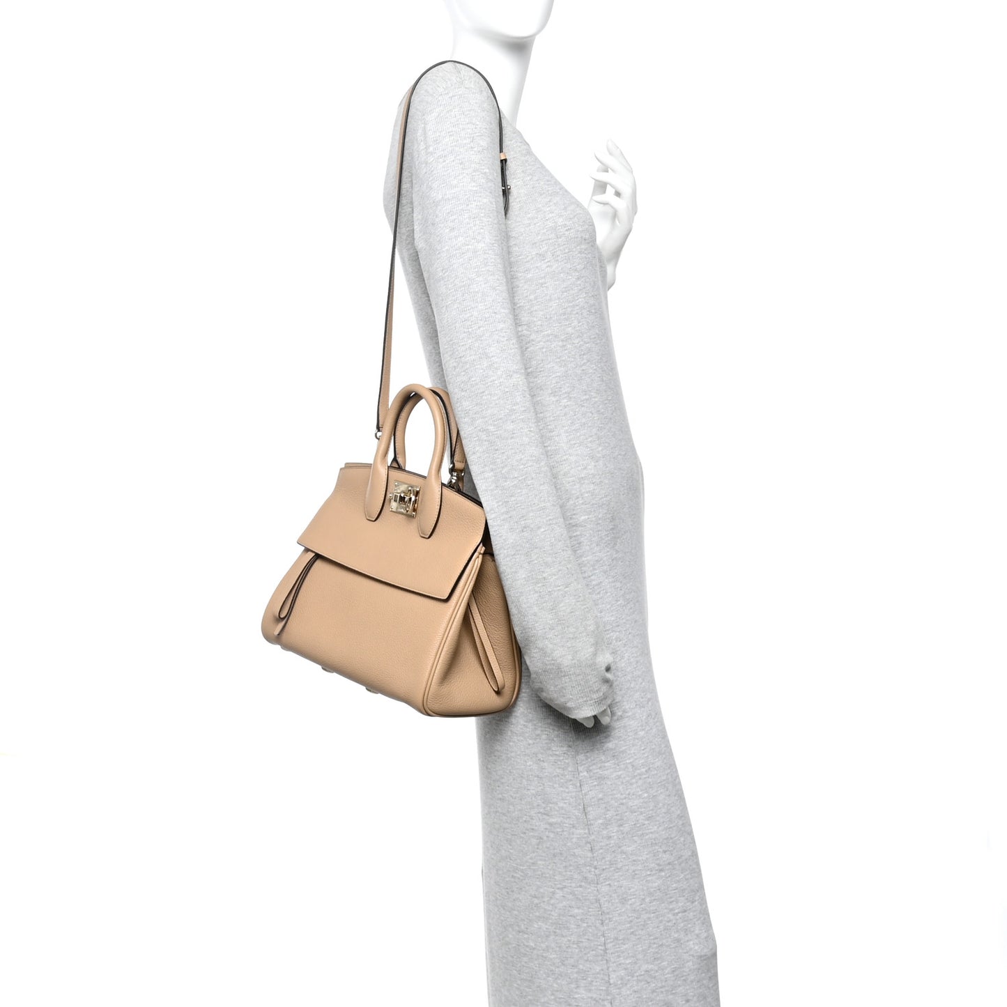Calfskin Medium Studio Bag Cashew