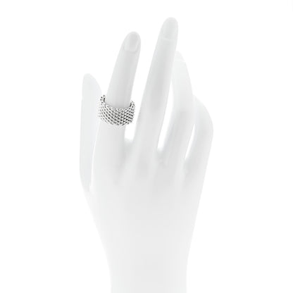 Tiffany Sterling Silver Somerset Mesh Ring 53 6.5 2 of 4