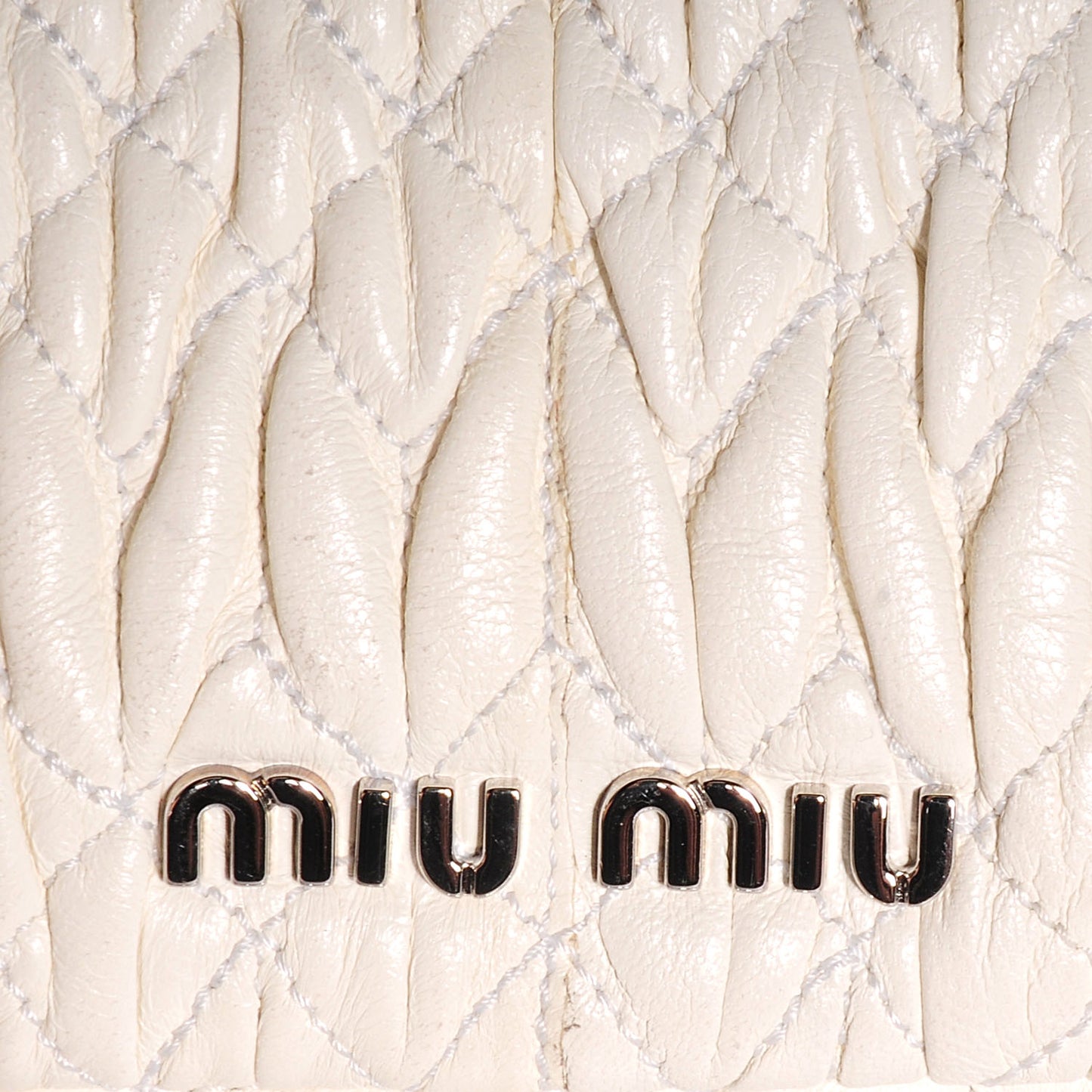 Nappa Matelasse Crystal Flap Clutch White