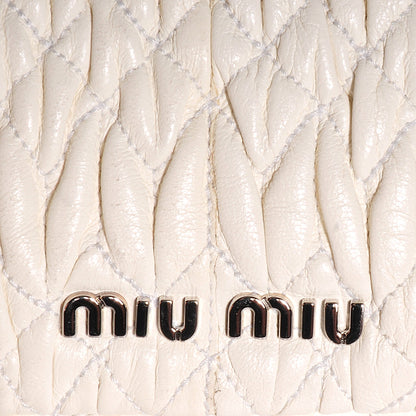 Miu Miu Nappa Matelasse Crystal Flap Clutch White 7 of 11