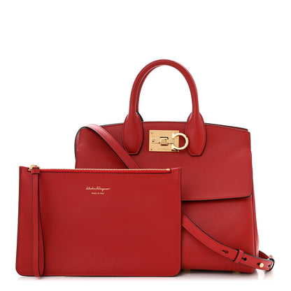 Salvatore Ferragamo Calfskin The Studio Bag Red 1 of 10