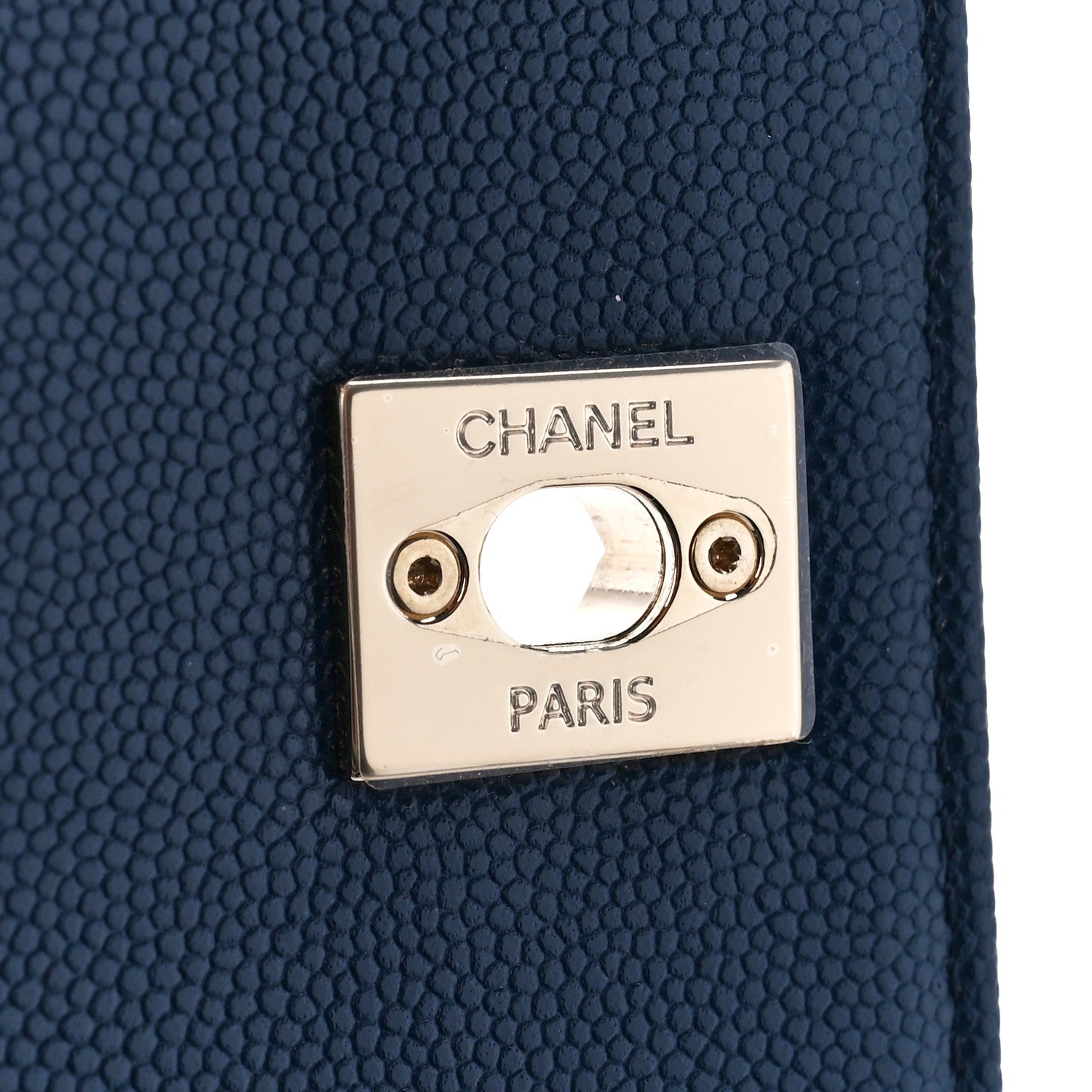 Chanel Caviar Quilted Lizard Embossed Mini Coco Handle Flap Navy Blue 6 of 12