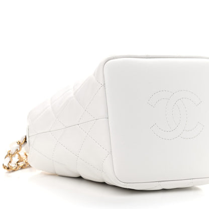 Chanel Lambskin Quilted Small Perfect Meeting Hobo White 8 of 9