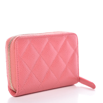 Chanel Caviar Quilted Zip Coin Purse Pink 3 of 8