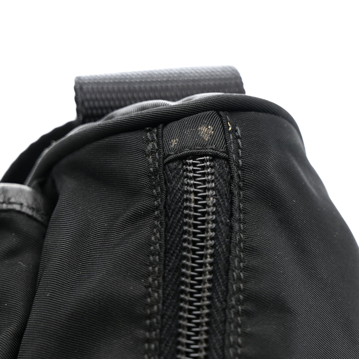 Nylon Vela Saffiano Single Buckle Messenger Shoulder Bag Black
