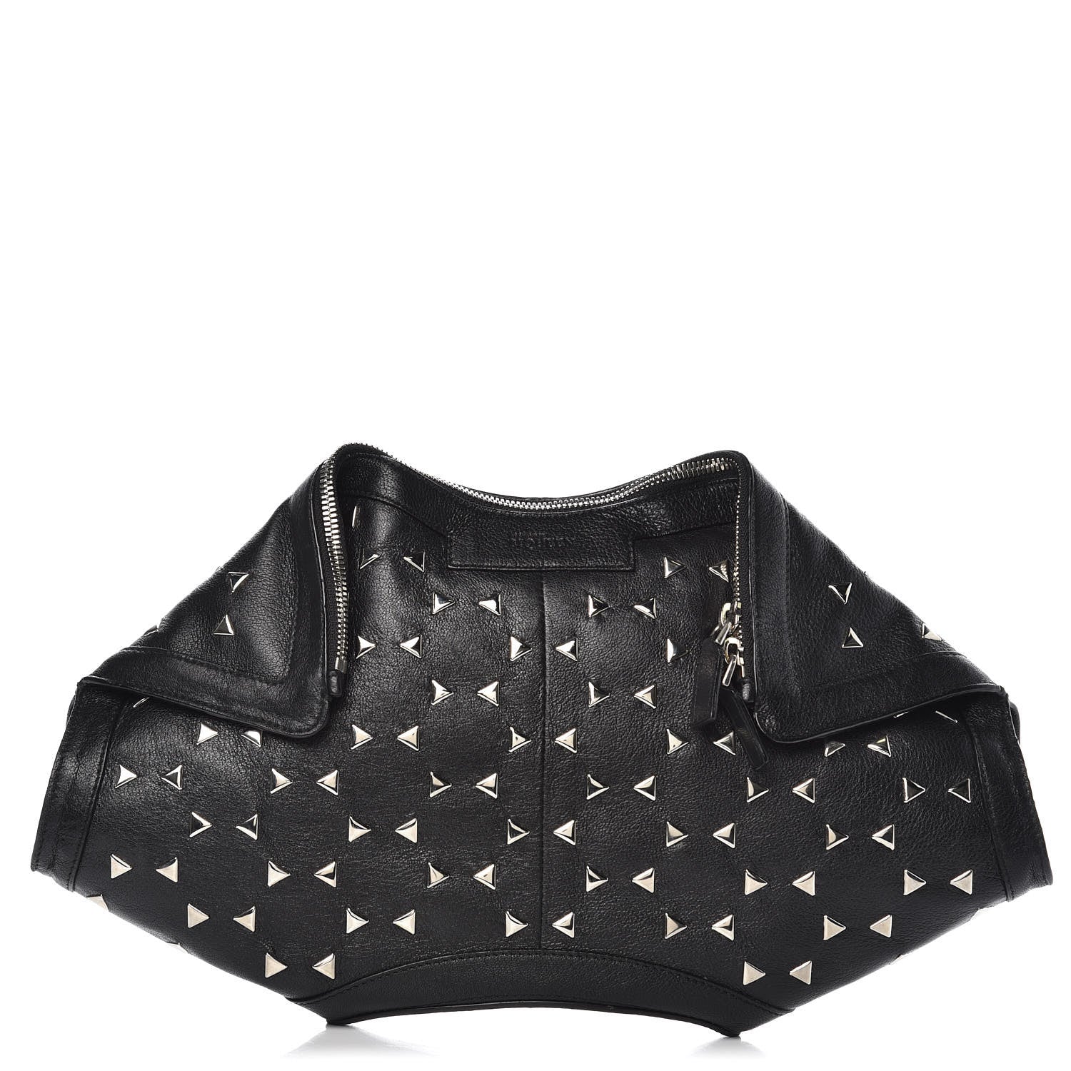 Alexander McQueen Calfskin Studded De Manta Clutch Black 1 of 11