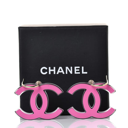 Chanel Lucite CC Drop Earrings Pink 4 of 4