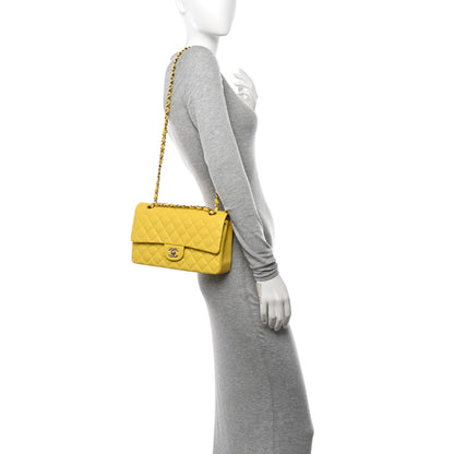 Chanel Caviar Quilted Medium Double Flap Yellow 2 of 11