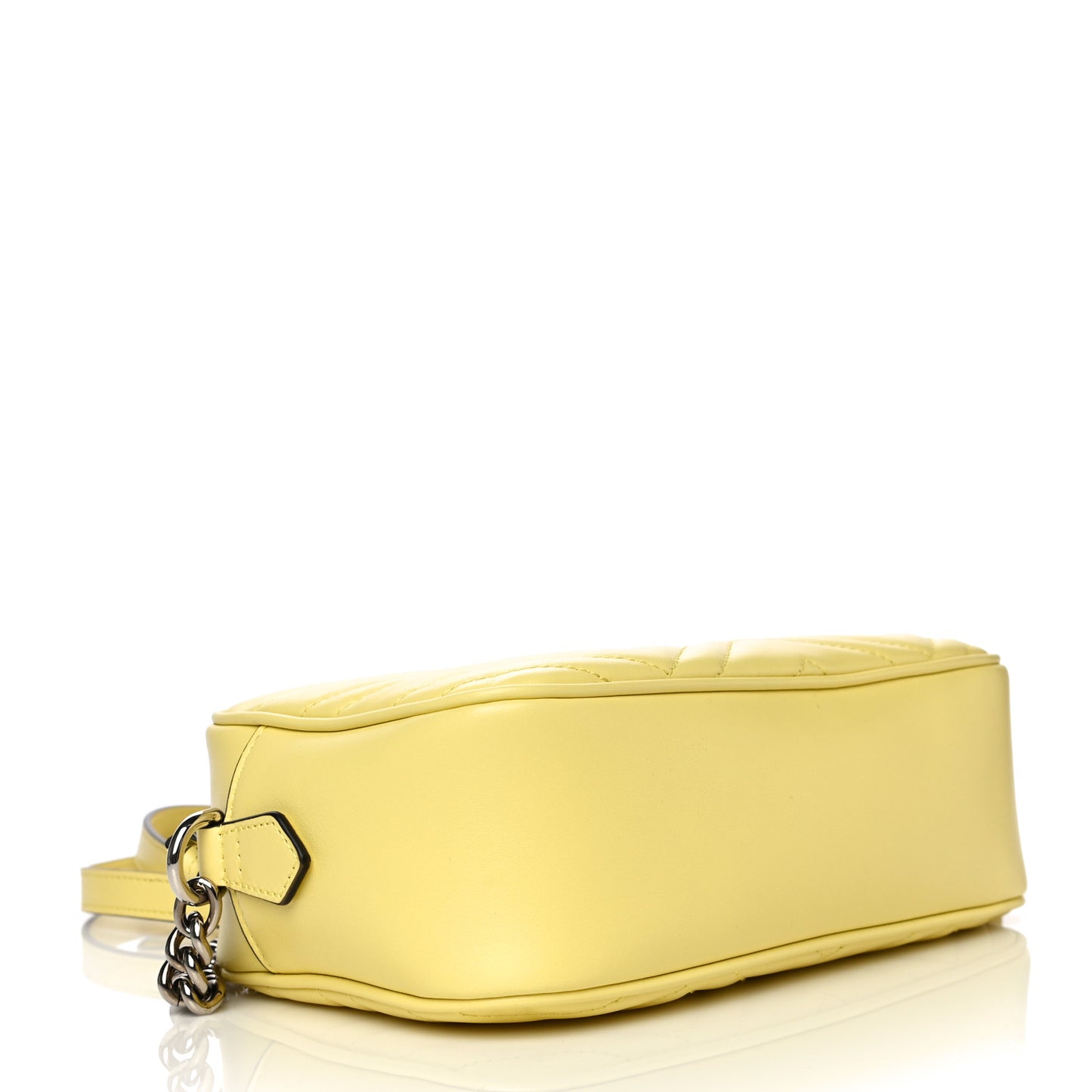 Calfskin Matelasse Small GG Marmont Chain Shoulder Bag Banana