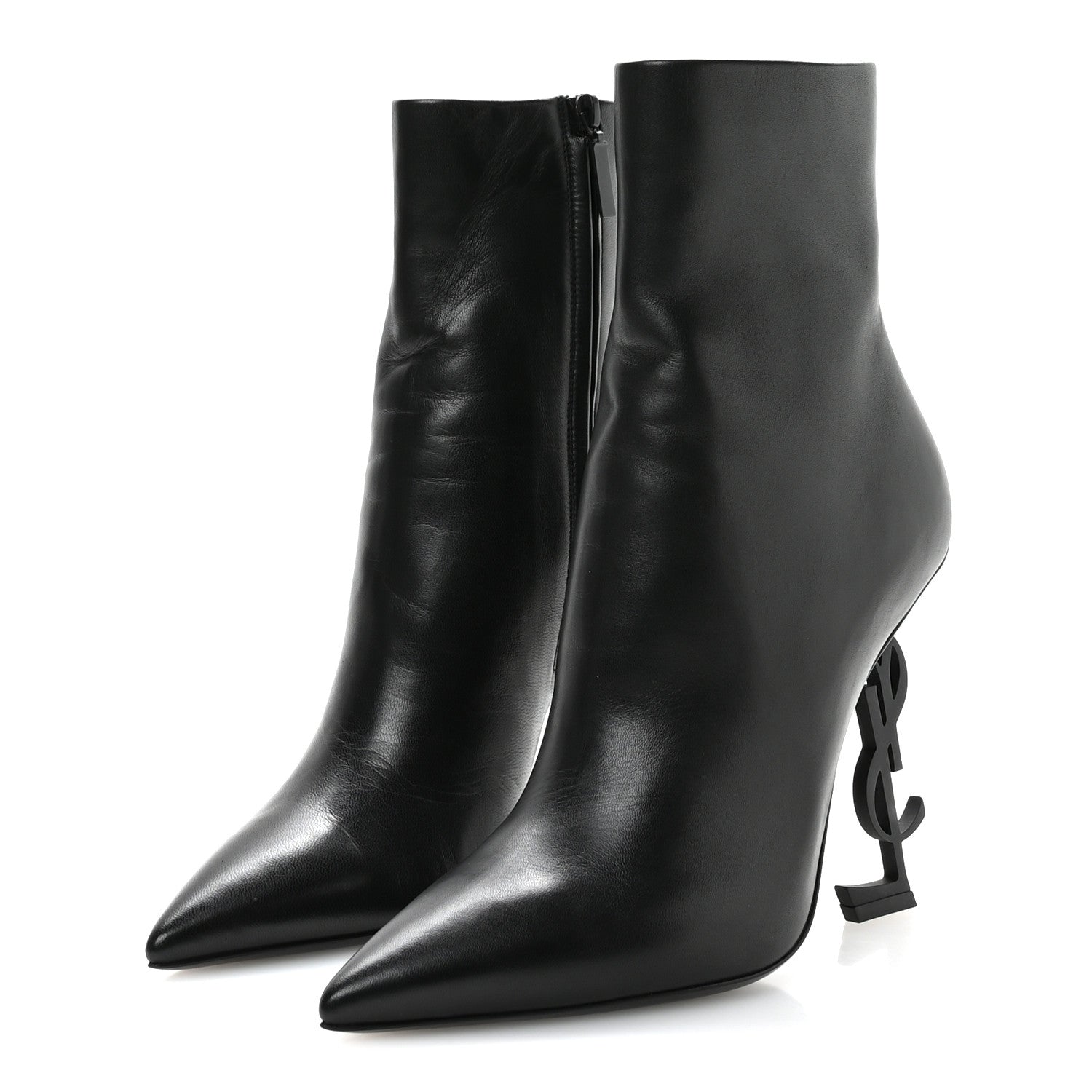 Saint Laurent Calfskin Opyum Ankle Boots 39.5 Black 4 of 9