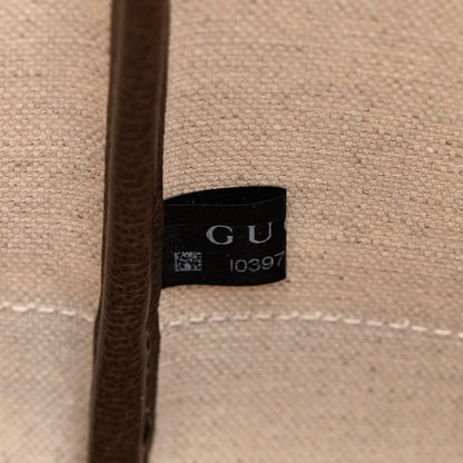 Gucci GG Supreme Monogram Textured Dollar Calfskin Web Large Ophidia Tote Beige Ebony New Acero 7 of 11