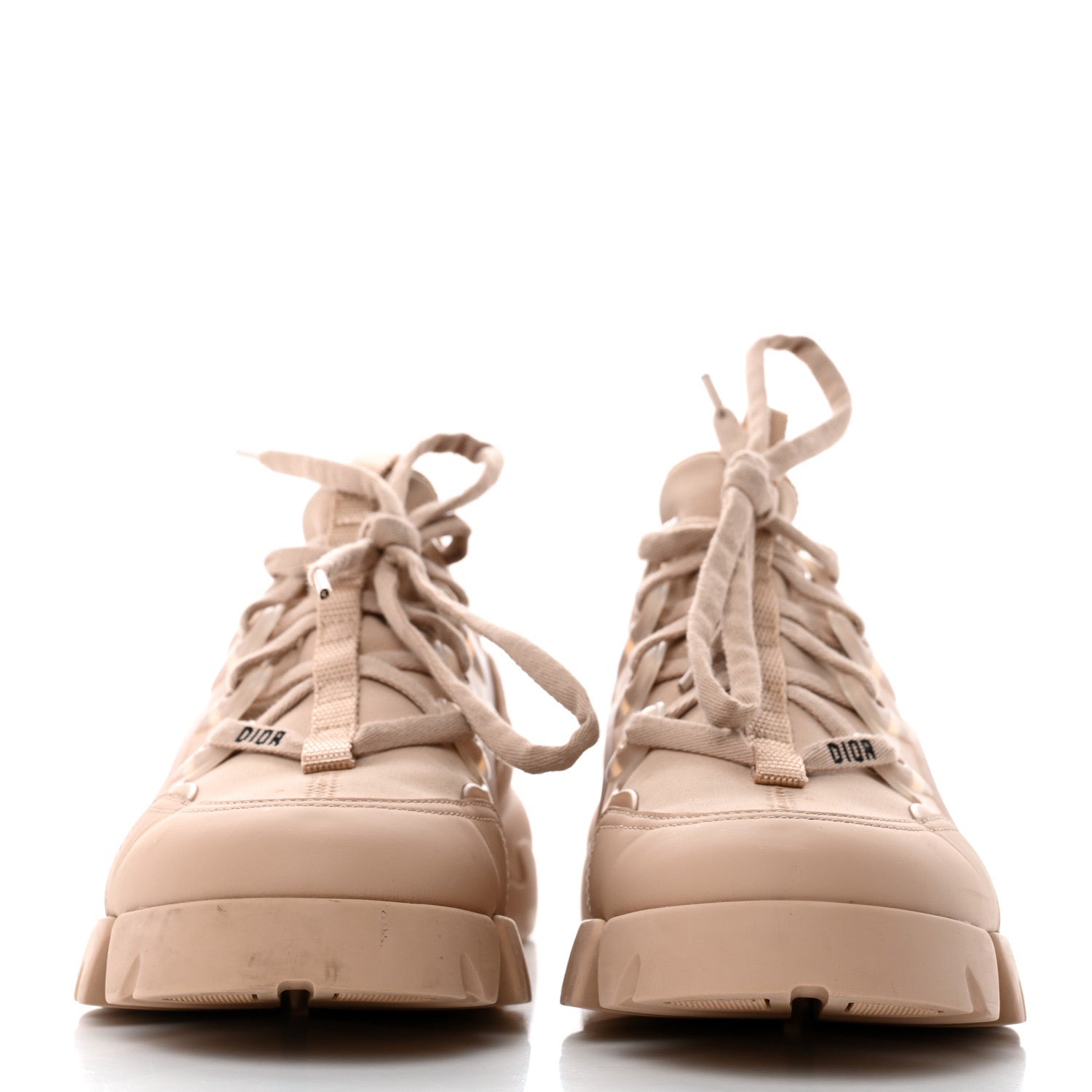 Christian Dior Neoprene Rubber Womens D-Connect Sneakers 37 Nude 2 of 8