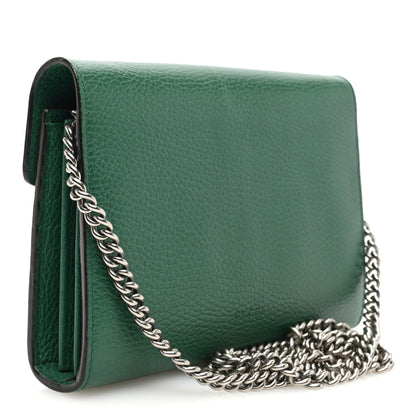 Gucci Calfskin Mini Dionysus Chain Wallet Emerald 3 of 10