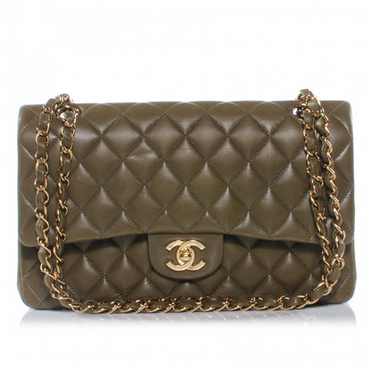 Chanel Lambskin Medium Double Flap Green 1 of 8