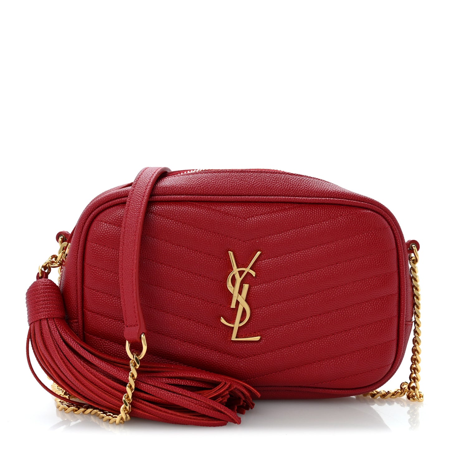 Grain De Poudre Matelasse Monogram Mini Lou Camera Bag Opyum Red