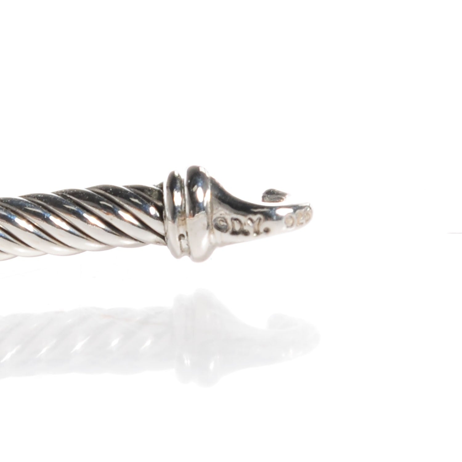 David Yurman Sterling Silver Diamond Blue Topaz 3mm Petite Wheaton Bracelet 5 of 6
