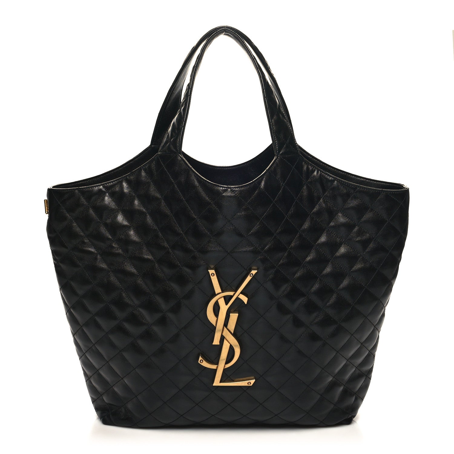 Saint Laurent Lambskin Quilted Maxi Icare Shopping Tote Black 3 of 12