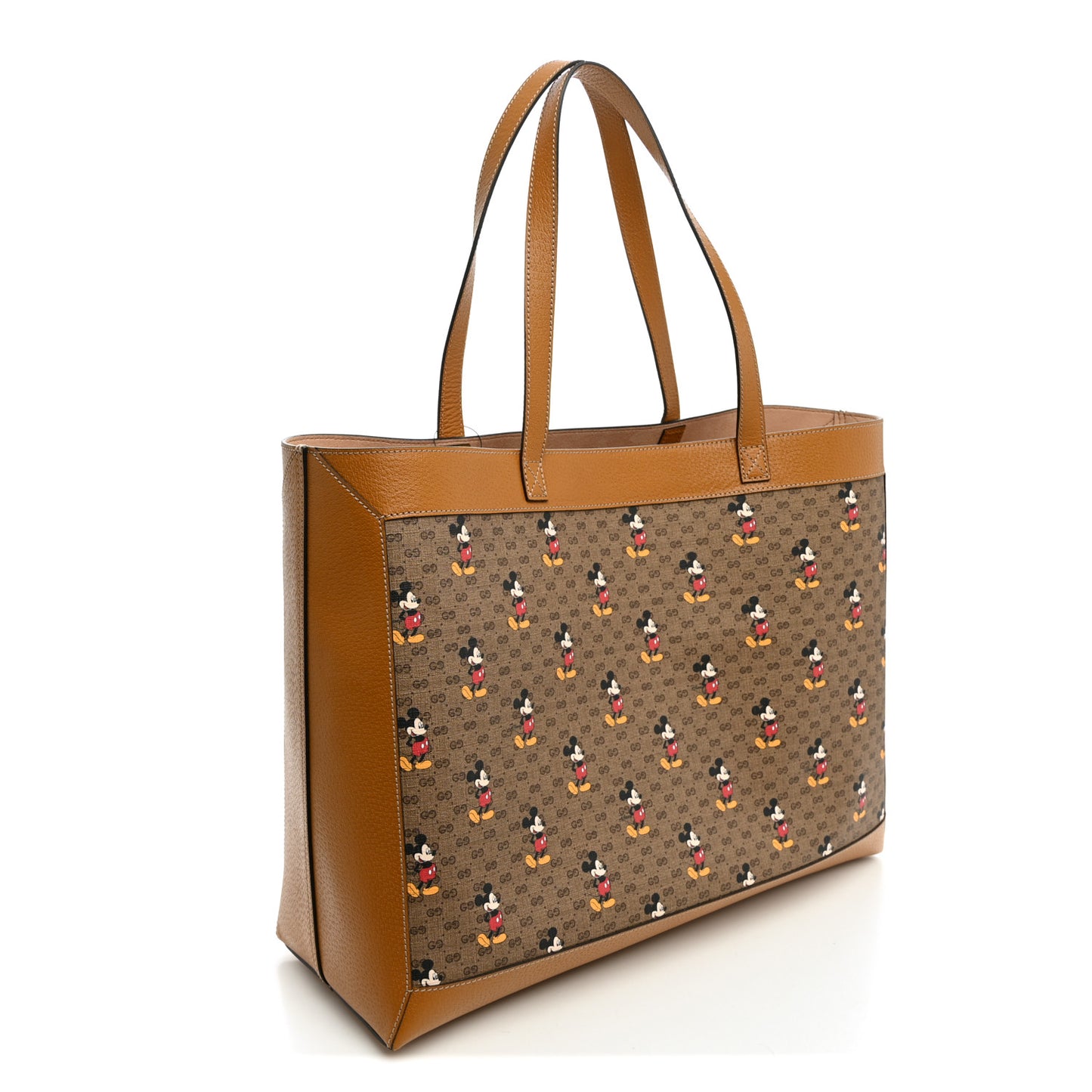 X DISNEY Mini Vintage GG Supreme Monogram Mickey Mouse Large Shopping Tote Beige Vintage Sun Oil