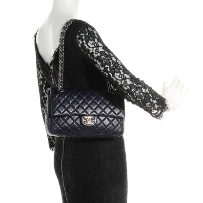 Chanel Lambskin Medium Double Flap Navy 2 of 9