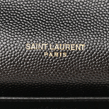 Saint Laurent Grain De Poudre Monogram Cassandra Chain Wallet Black 6 of 8