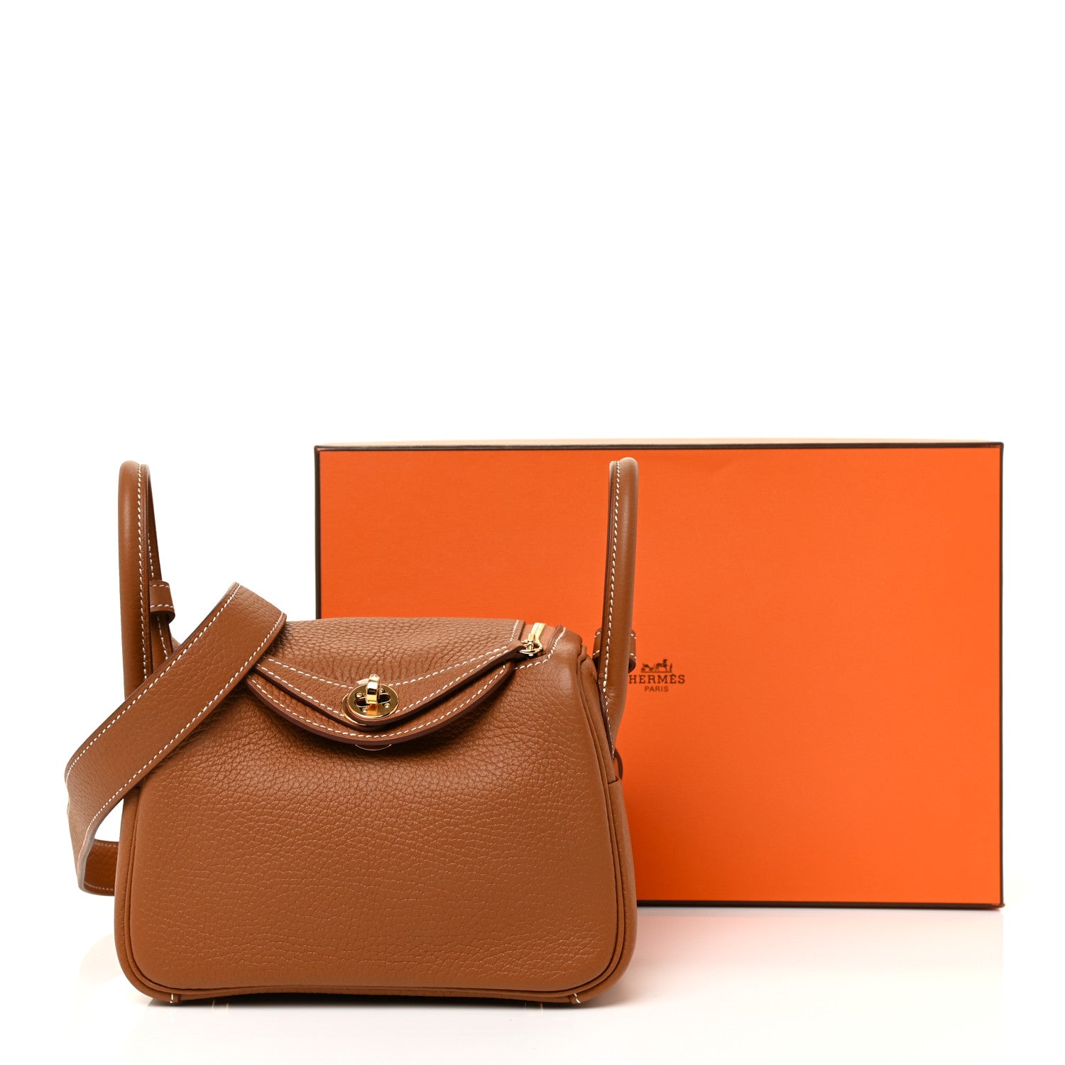Hermes Taurillon Clemence Mini Lindy 20 Gold 11 of 11