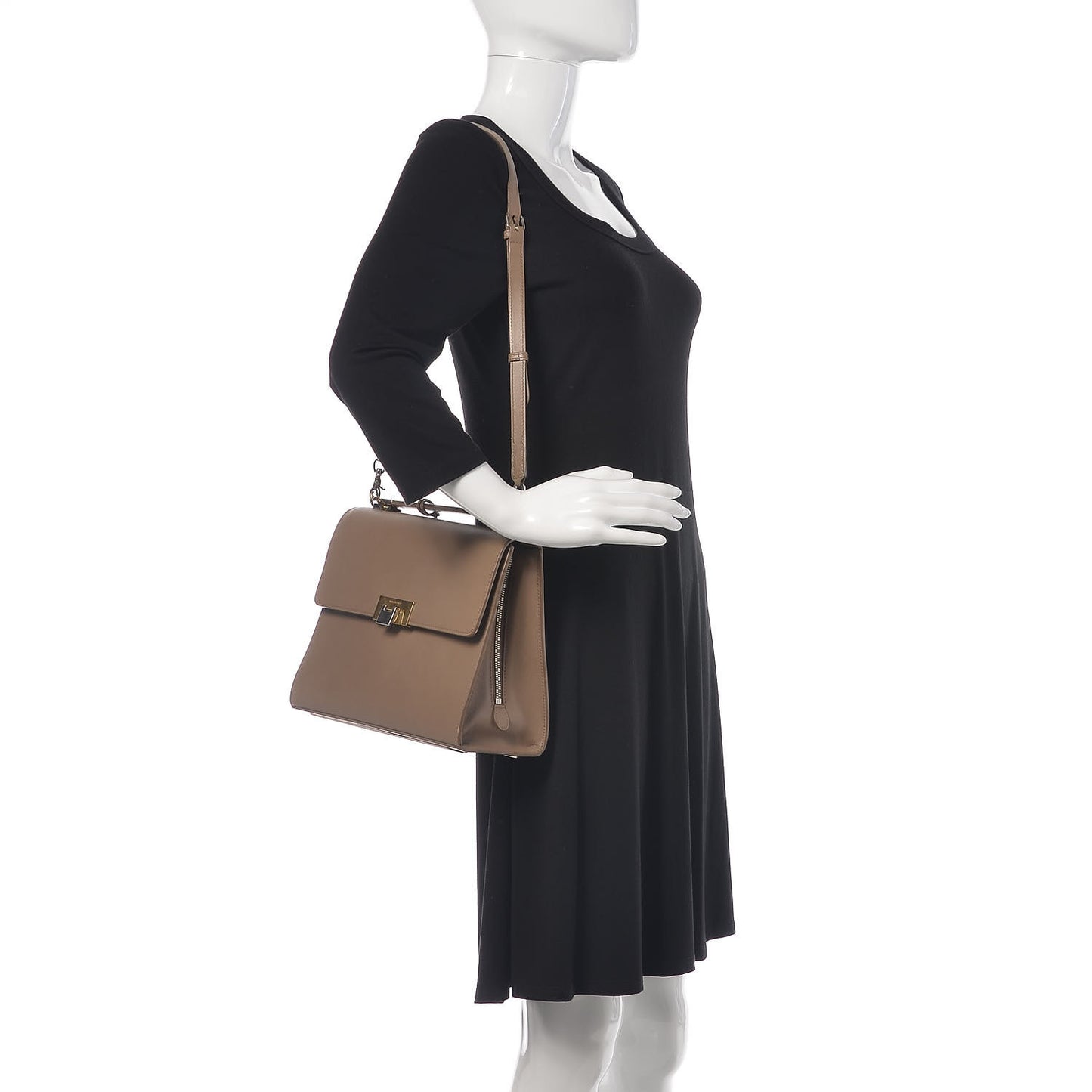 Veau Le Dix S New Cartable Briefcase Beige Safari