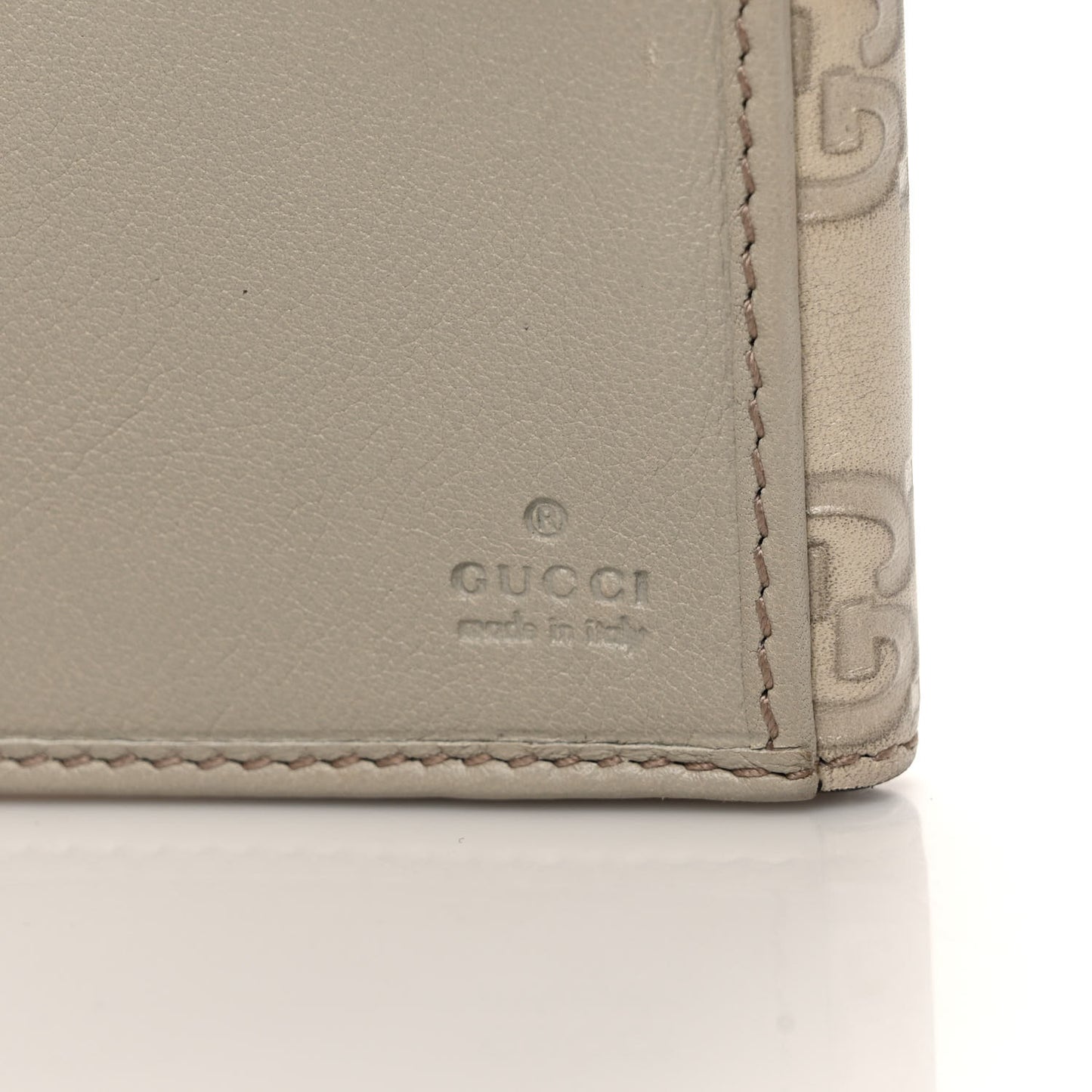 Guccissima Heart Continental Wallet Off White