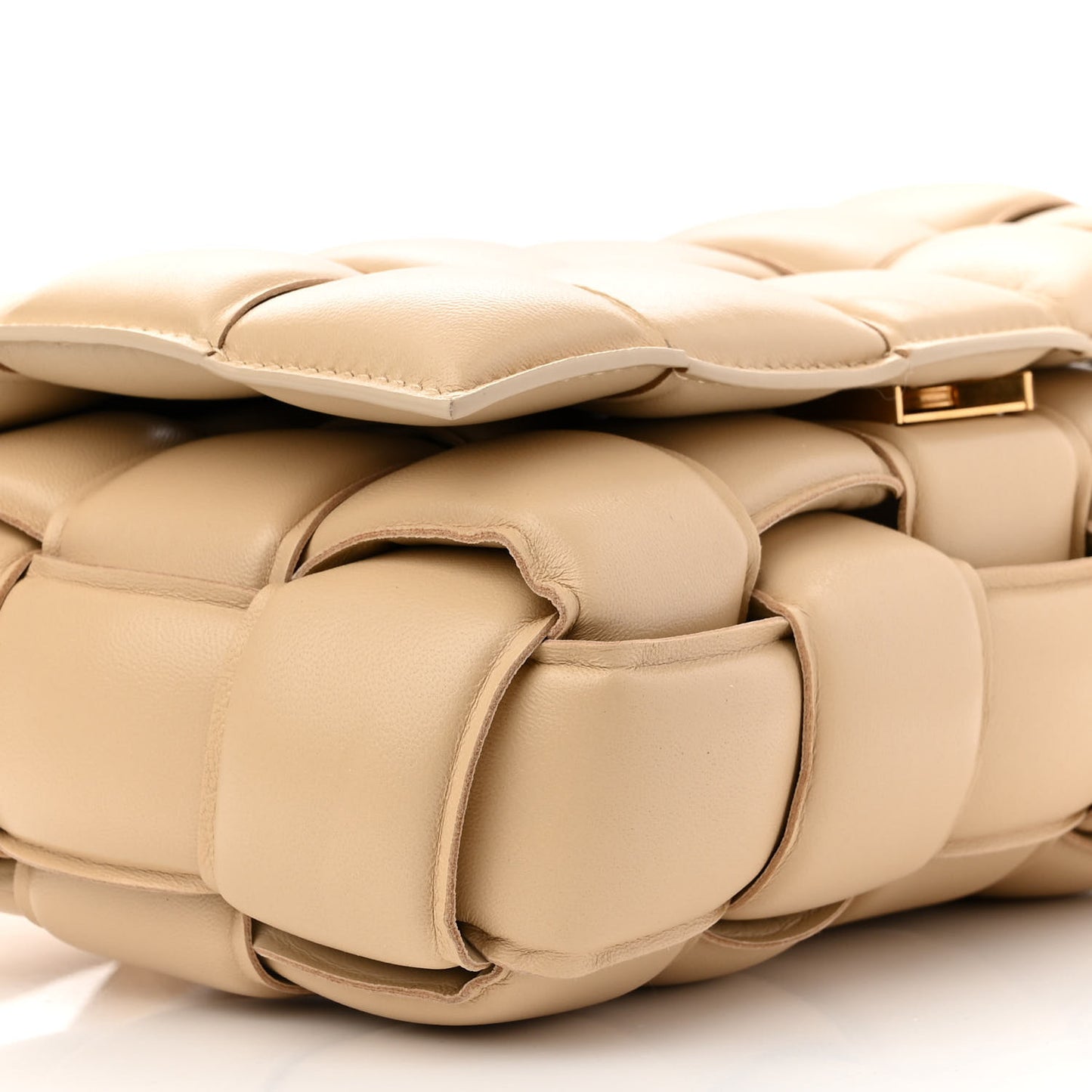 Nappa Maxi Intreccio Padded Cassette Crossbody Bag Porridge