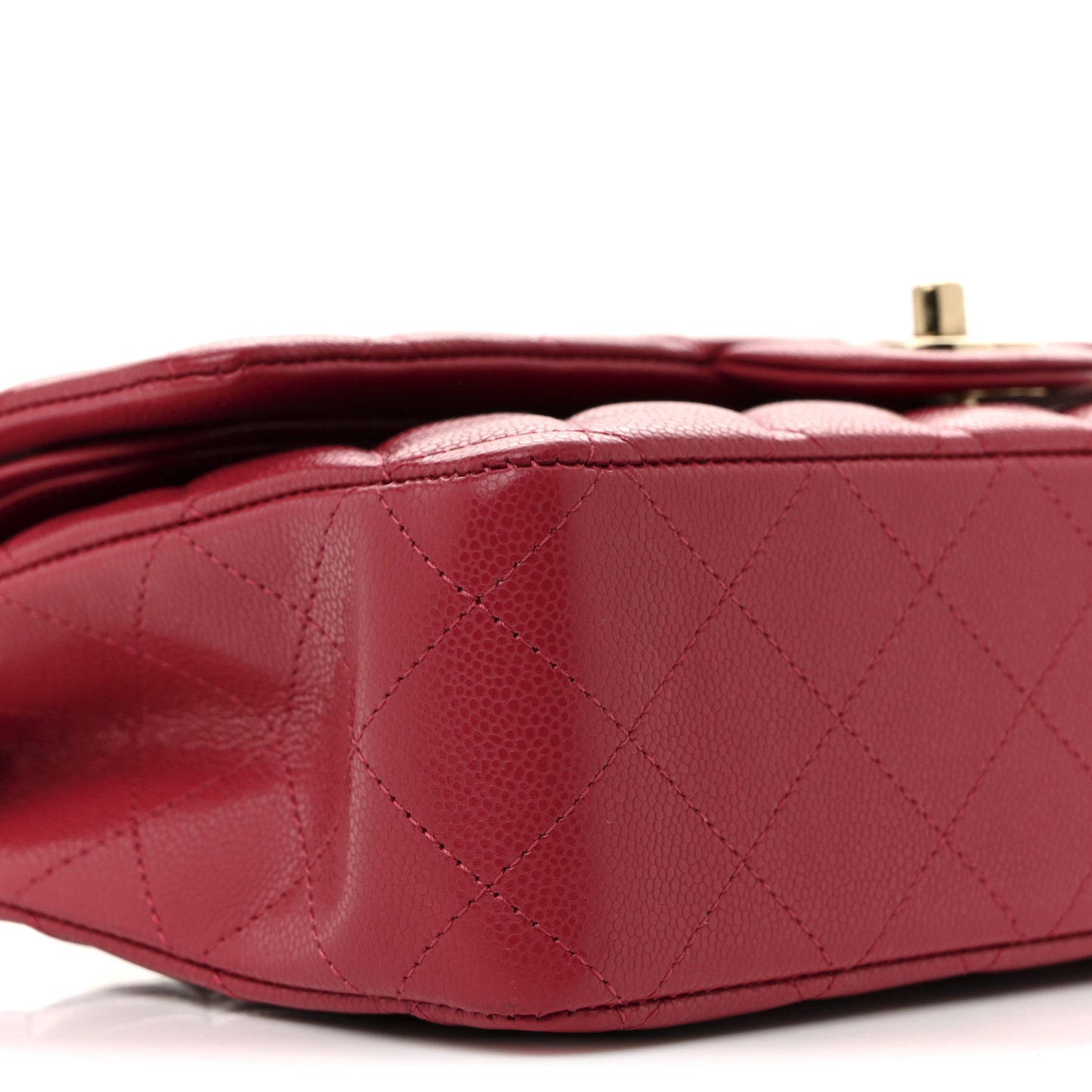 Caviar Quilted Medium Double Flap Dark Pink