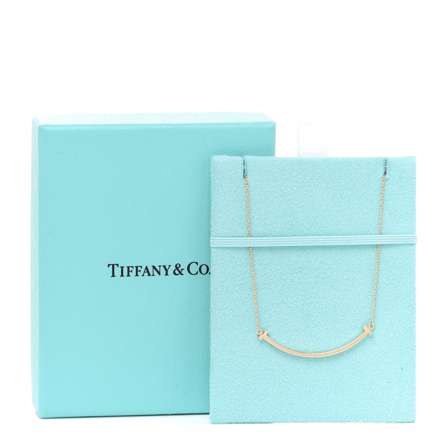18K Yellow Gold Small T Smile Pendant Necklace