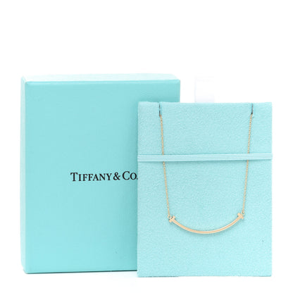 Tiffany 18K Yellow Gold Small T Smile Pendant Necklace 6 of 6