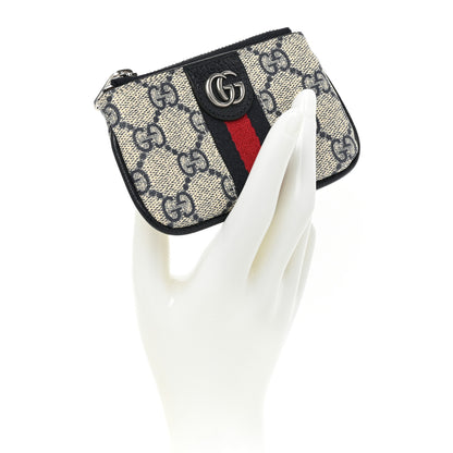 Gucci GG Supreme Monogram Web Ophidia Key Case Beige Blue 2 of 9
