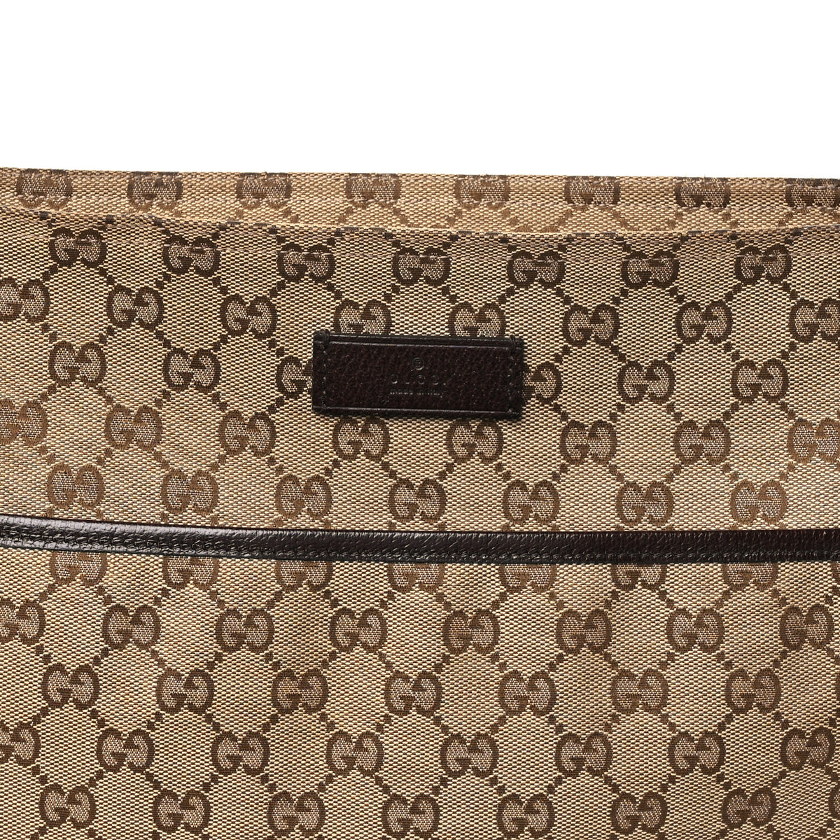Monogram Web Medium Flat Messenger Bag Brown