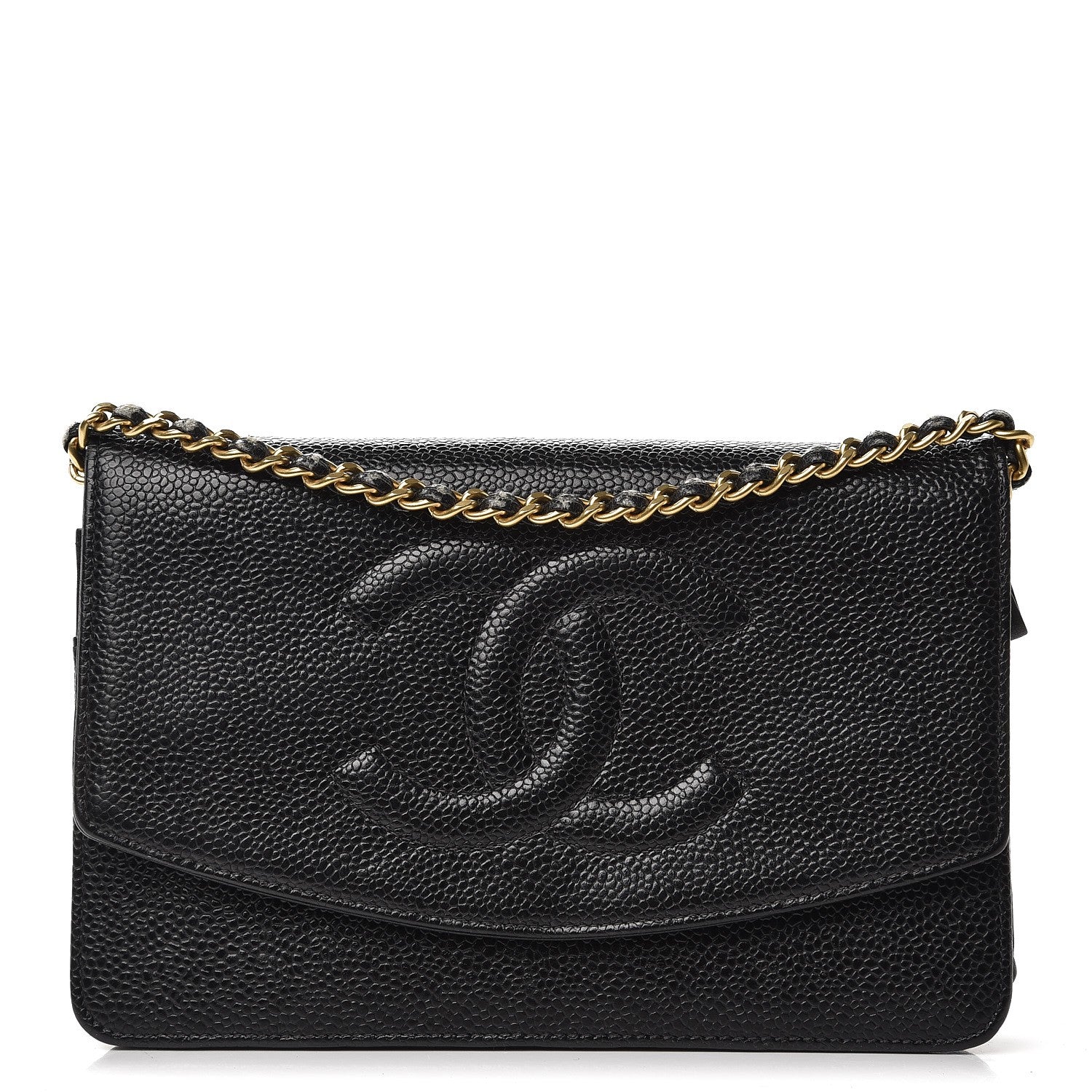 Chanel Caviar Timeless CC Wallet On Chain WOC Black 1 of 9