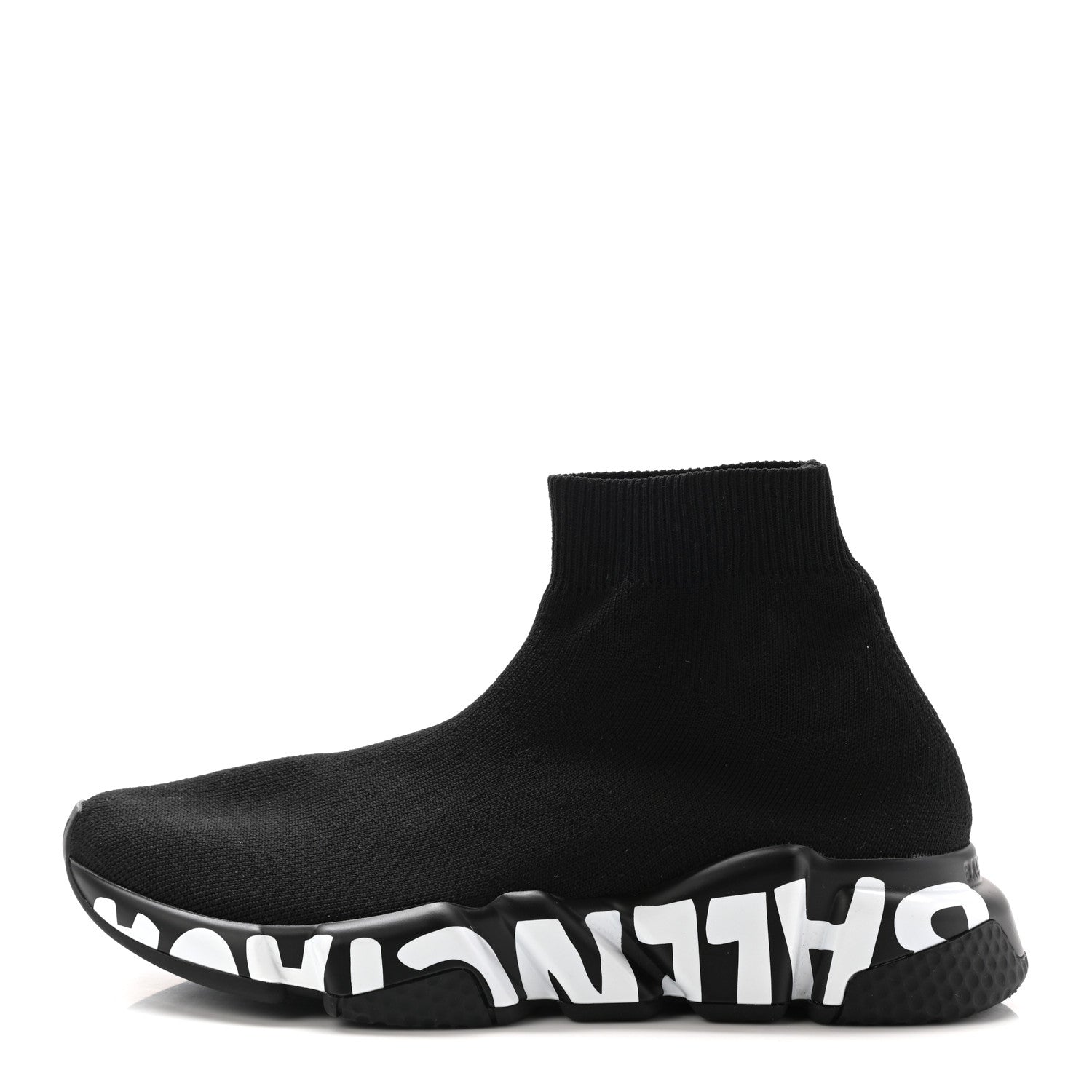 Balenciaga Neoprene Knit Womens Speed Graffiti Sneakers 36 Black White 1 of 10
