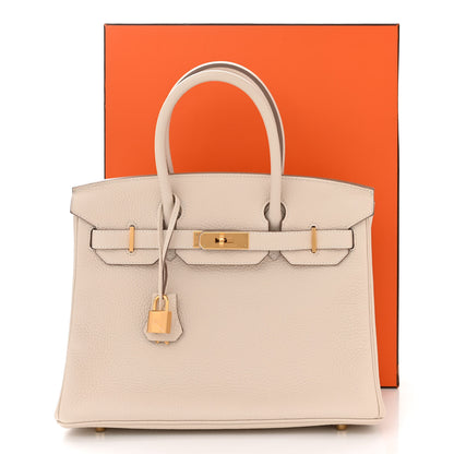 Hermes Taurillon Clemence Birkin 30 Craie 11 of 11