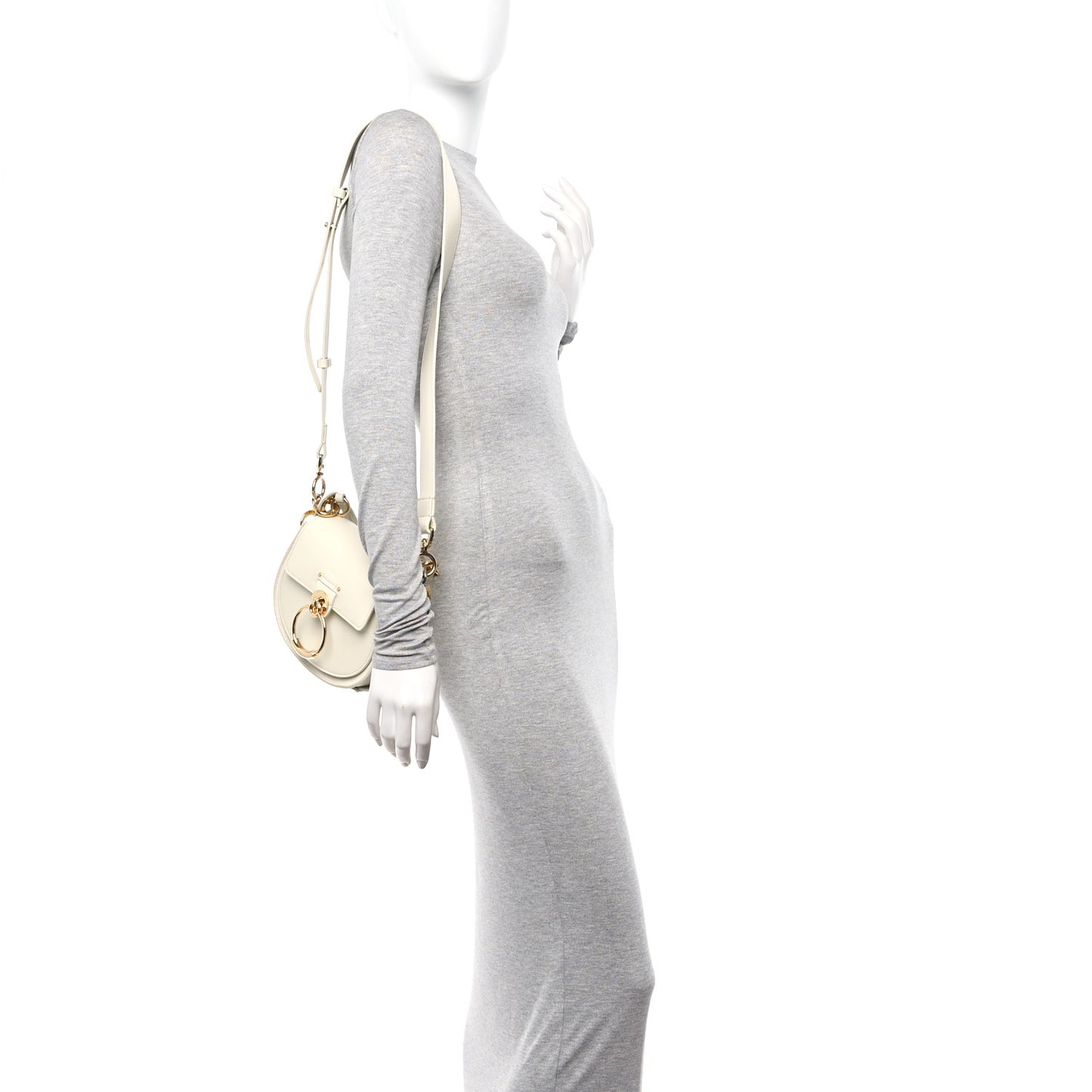 Calfskin Small Tess Bag Natural White