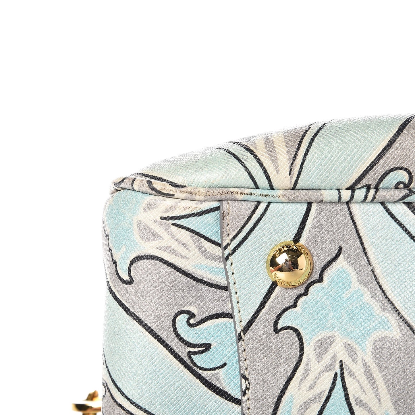 Saffiano Anise Print Bauletto Green