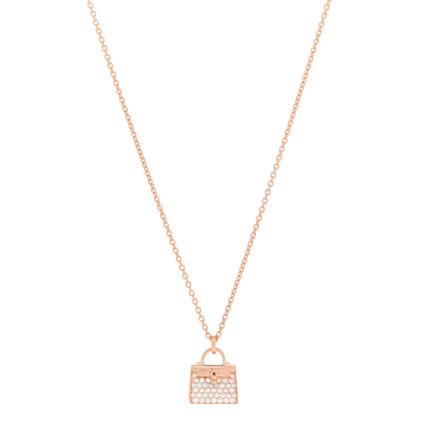 18K Rose Gold Diamond Kelly Amulettes Pendant Necklace