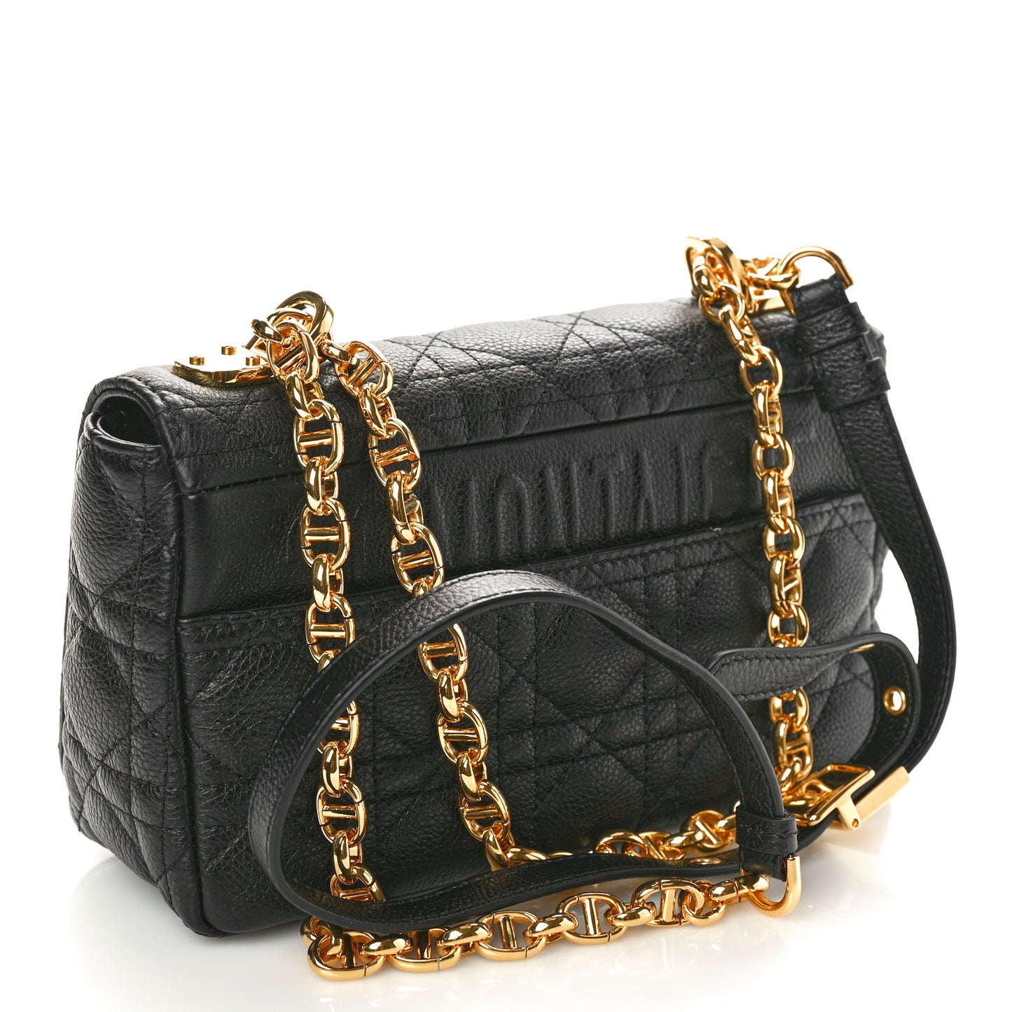 Calfskin Cannage Small Caro Bag Black