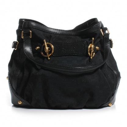 Gucci Monogram Medium Jockey Tote Black 1 of 7
