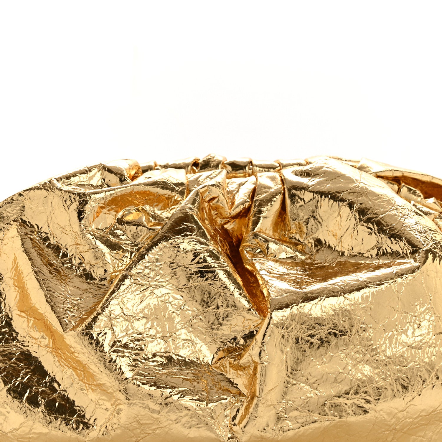 Bottega Veneta Metallic Crinkled Lambskin The Pouch Oversized