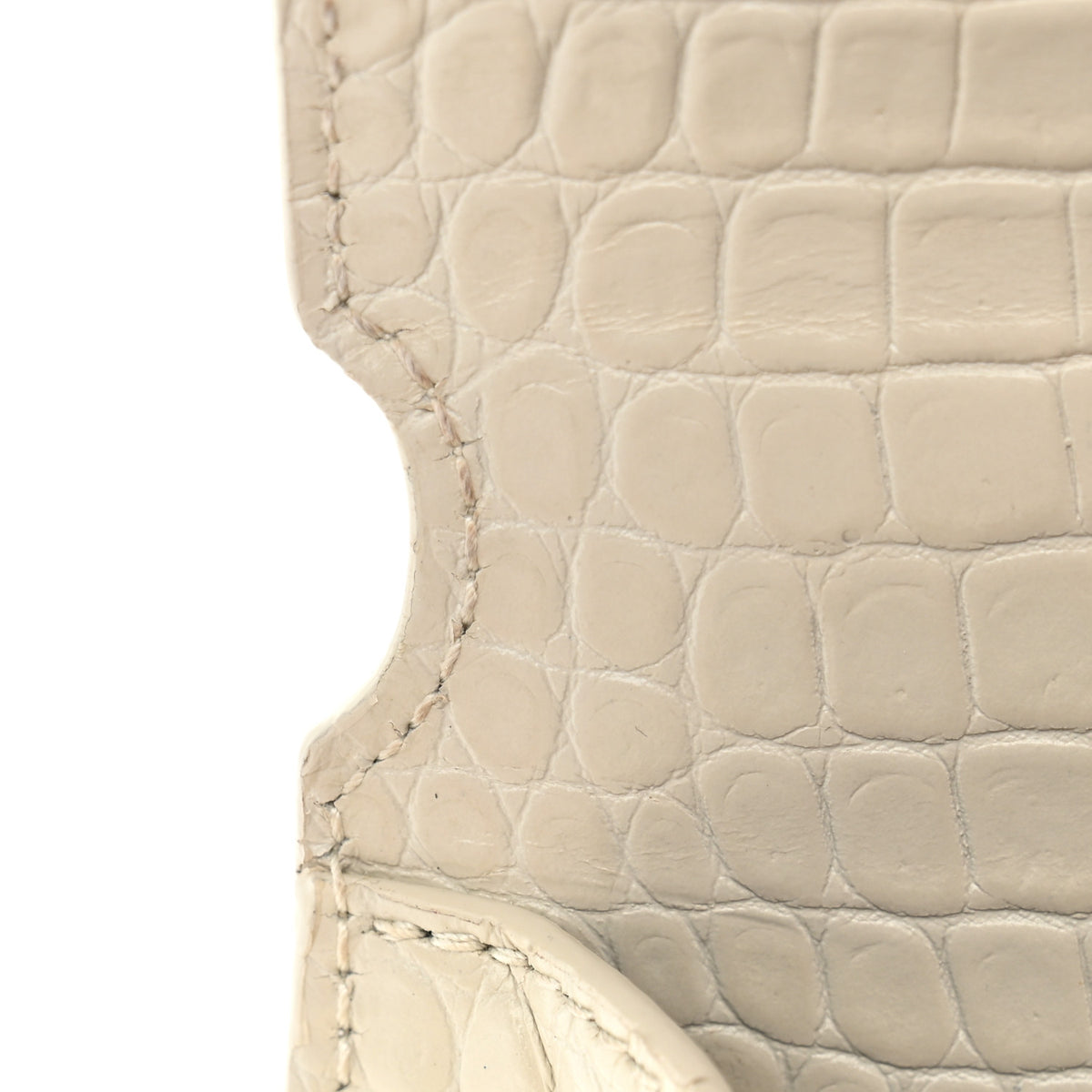 Saint Laurent Crocodile Embossed Mini Classic Monogram Cassandra Top Handle Crema Soft 12 of 12