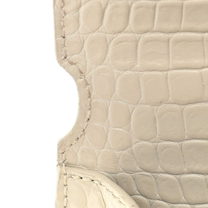 Saint Laurent Crocodile Embossed Mini Classic Monogram Cassandra Top Handle Crema Soft 12 of 12