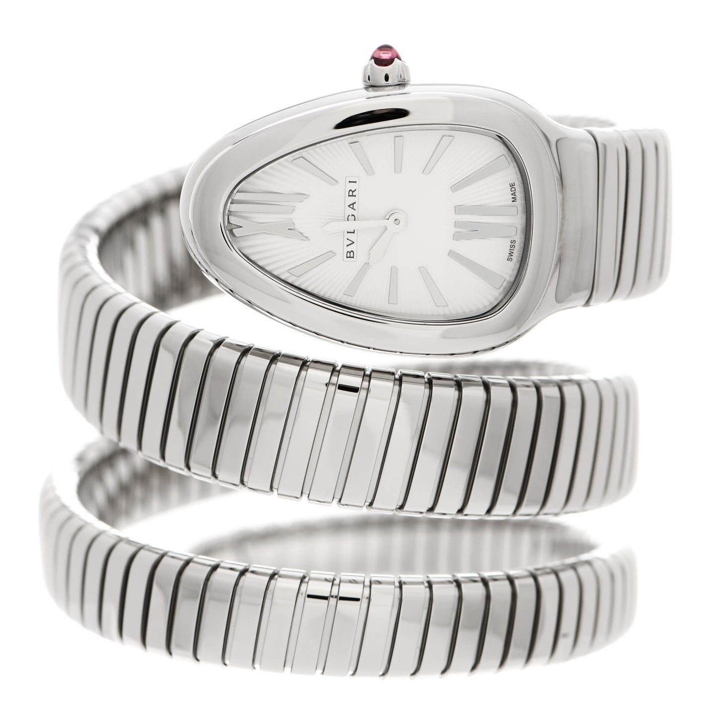 Stainless Steel 35mm Serpenti Tubogas Double Spiral Quartz Watch