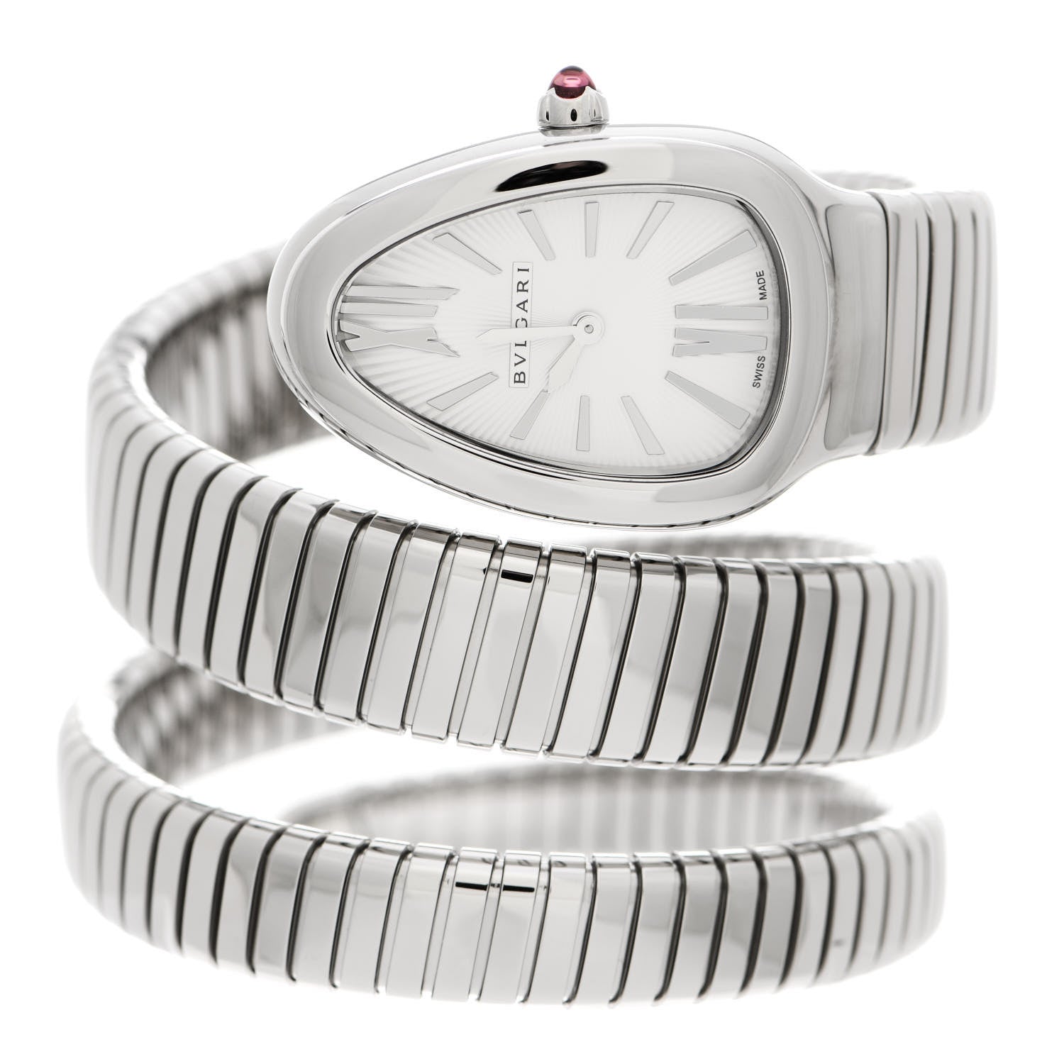 Bulgari Stainless Steel 35mm Serpenti Tubogas Double Spiral Quartz Watch 2 of 5