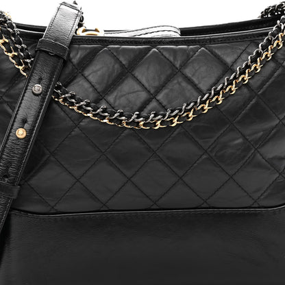 Chanel Aged Calfskin Quilted Medium Gabrielle Hobo Black 8 of 11