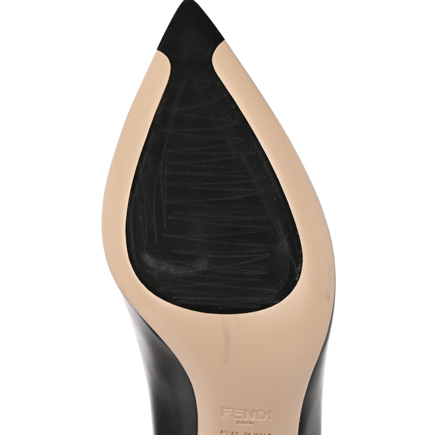 Calfskin Mink Fur Duo Decollete Pumps 36 Ebano Scan Brown