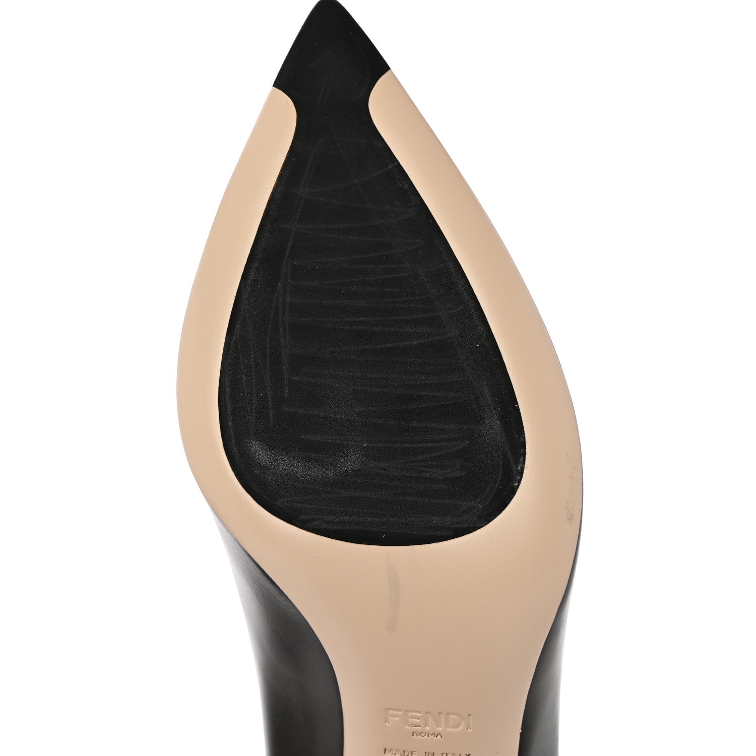 Fendi Calfskin Mink Fur Duo Decollete Pumps 36 Ebano Scan Brown 9 of 9